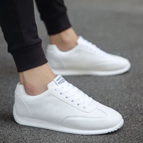 White Leather Sneakers Men Women Boys Girls Sport Vulcanized Casual Shoes Comforthable Spring Fashion School Student Tennis Sale (Color: White, size: 40)