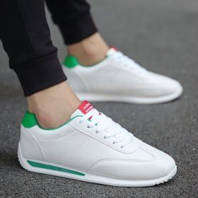 White Leather Sneakers Men Women Boys Girls Sport Vulcanized Casual Shoes Comforthable Spring Fashion School Student Tennis Sale (Color: green, size: 39)