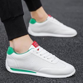 White Leather Sneakers Men Women Boys Girls Sport Vulcanized Casual Shoes Comforthable Spring Fashion School Student Tennis Sale (Color: Mesh Green, size: 42)