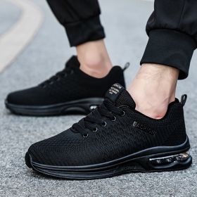 Men Casual Fitness Sneakers Gym Breathable Trainers Male Fashion Outdoor Comfortable Non-slip Basketball Sport Shoes Lightweight (Color: Black, size: 41)