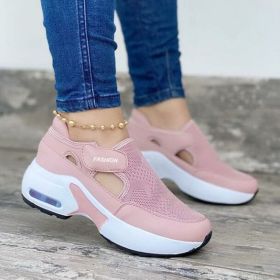 2022 Summer Women Red Sneakers Ladies Air Cushion Shoes Female Mesh Breathable Flats Casual Footwear Fashion Walking Trainers (Color: Pink, size: 42)