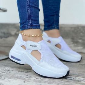 2022 Summer Women Red Sneakers Ladies Air Cushion Shoes Female Mesh Breathable Flats Casual Footwear Fashion Walking Trainers (Color: White, size: 40)