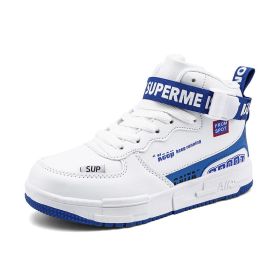 Kids Casual Shoes for Boys Girls Sneakers Unisex Children basket Trainers Child Tennis Sneakers Kids Sport Running Shoes 2021 (Color: White sapphire blue, size: 30)