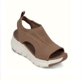 Plus Size Women's Shoes Summer 2021 Comfort Casual Sport Sandals Women Beach Wedge Sandals Women Platform Sandals Roman Sandals (Color: brown, size: 37)