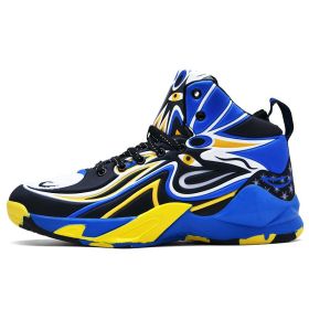 New basketball shoes fashion Beijing Cui mask men's non-slip breathable outdoor breathable sports shoes basketball women (Color: Blue, size: 41)