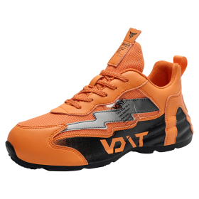 New men's wear-resistant non-slip cushioning basketball shoes combat sports shoes breathable tennis sneakers men's zapatillas (Color: Orange, size: 39)