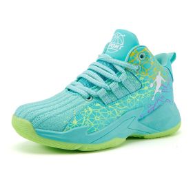 Kids Sneakers Thick Sole Non-slip Children Sports Shoes Child Boy Basket Trainer Shoes Girls (Color: Moonlight, size: 38)