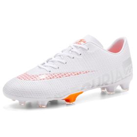 Original Trend Men Soccer Shoes Adult Kids TF/FG High Ankle Football Boots Grass Training Sport Footwear Cleats Sneakers 35-45 (Color: Ivory, size: 40)