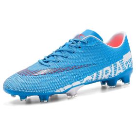 Original Trend Men Soccer Shoes Adult Kids TF/FG High Ankle Football Boots Grass Training Sport Footwear Cleats Sneakers 35-45 (Color: Clear, size: 35)