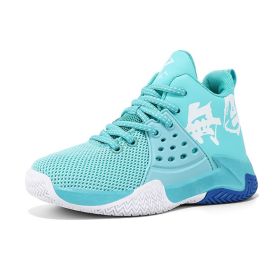 Boys Basketball Shoes Soft Sole Non-slip Breathable Kids Sneakers Children Sport Shoes Outdoor Child Trainers Shoes Basket Boy (Color: Moonlight, size: 36)