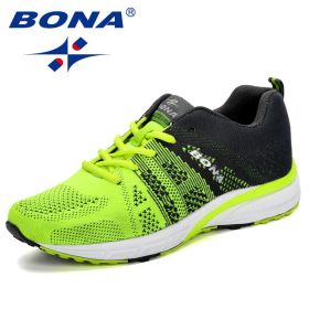 BONA New Running Shoes Women Jogging Sneakers Breathable Mesh Lace-Up Outdoor Training Fitness Sport Shoes Female (Color: Purple moon color, size: 6.5)