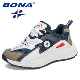 BONA 2022 New Designers Light Weight Sports Shoes Women Running Casual Walking Sneakers Ladies Tenis Shoe Feminino Zapatos Mujer (Color: Light beige black, size: 6)