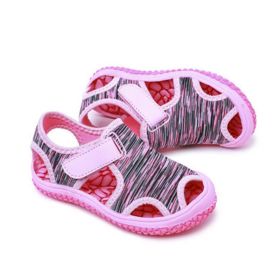 New Summer Children Beach Boys Sandals Kids Shoes Closed Toe Baby Sport Sandals for Girls Eu Size 21-32 (Color: Pink, size: 24-insole 15.3cm)