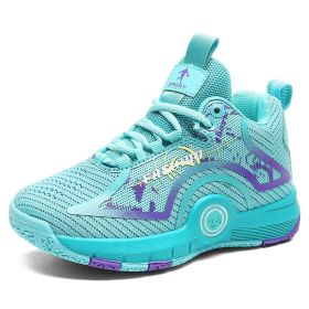 New Brand Boys Basketball Shoes Kids Sneakers Thick Sole Non-slip Children Sports Shoes Child Boy Basket Trainer Shoes Girls (Color: Moonlight, size: 39)