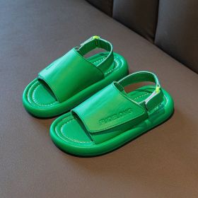 New Kids Sandals Summer Toddler Children Soft Sole Anti-Slip Slides Outdoor Sport Boys Girls Baby Shoes (Color: green, size: 23-insole 15cm)