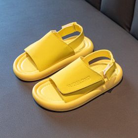 New Kids Sandals Summer Toddler Children Soft Sole Anti-Slip Slides Outdoor Sport Boys Girls Baby Shoes (Color: yellow, size: 24-insole 15.5cm)