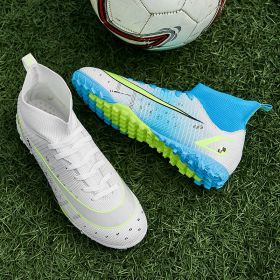 2021New Men Soccer Shoes Kids Football Boots Women Breathable Soccer Cleats Antiskid Grass Sports Shoes Outdoor Sneakers 33-46 (Color: MULTI, size: 44)