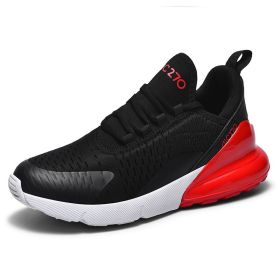 Men's and women's fashion trends all match sports shoes Fashion shoes casual breathable casual shoes men's fashion shoes (Color: Black red, size: 45)