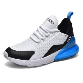 Men's and women's fashion trends all match sports shoes Fashion shoes casual breathable casual shoes men's fashion shoes (Color: White Blue, size: 45)