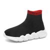 Spring and autumn new children's thick soled knitted vamp flying woven high top socks shoes breathable comfortable light outdoor leisure sports shoes