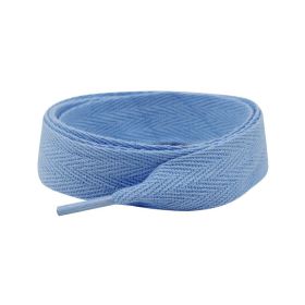 Weiou manufacturer's 120cm long silk laces herringbone laces are suitable for sports shoes and canvas shoes laces (Color: #1587 Lake blue, Length: 120CM)