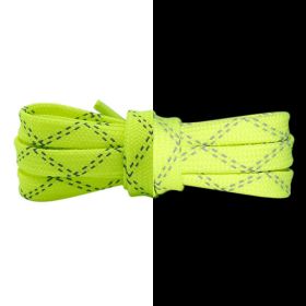 Weiou Manufacturer High Quality 3M High Reflective Lace Flat Double Twill Reflective Lace for Sports Heel Canvas Shoes (Color: #4254	Fluorescent green, Length: 140cm)