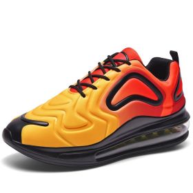 JJ tiger The latest color matching couples sky Eye air cushion shoes for men and women casual sports shoes (36-46 optional) (Color: Gold  yellow, size: 42)