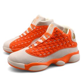 JJ tiger Basketball sneakers Sports basketball shoes for couples (36-46 optional) (Color: Orange, size: 43)