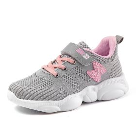 Kids Sneakers Comfortable Soft Girls Sports Shoes Breathable Baby Shoes Running Shoes For Children Outdoor Walking Footwear (Color: grey sport shoes, size: 9)