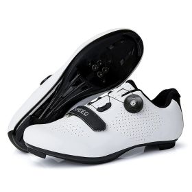 Men Sapatilha Ciclismo Mtb Cycling Shoes Sport Cleats Road Bike Boots Women Flat Speed Sneaker Racing Bicycle Shoes Mountain Spd (Color: white road, size: 46)