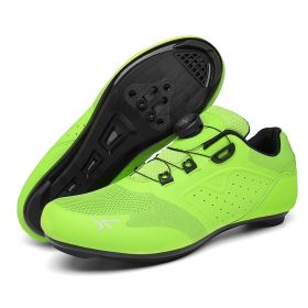 Men Sapatilha Ciclismo Mtb Cycling Shoes Sport Cleats Road Bike Boots Women Flat Speed Sneaker Racing Bicycle Shoes Mountain Spd (Color: green road, size: 37)