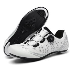 Men Sapatilha Ciclismo Mtb Sport Cycling Shoes Spd Cleats Road Bike Boots Women Speed Sneaker Racing Mountain Bicycle Shoes Flat (Color: white road, size: 42)