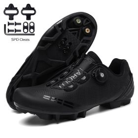 Men Sapatilha Ciclismo Mtb Sport Cycling Shoes Spd Cleats Road Bike Boots Women Speed Sneaker Racing Mountain Bicycle Shoes Flat (Color: black mtb cleats, size: 43)