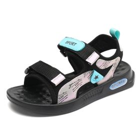 2022 New Arrival Children Footwear Closed Toe Sandals For Little And Big Sport Kids Summer Shoes boys Eur Size #28-38 (Color: Black Silver, size: 33)