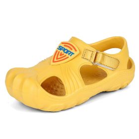 Kids Summer Sandals 2022 New Boys Beach Shoes Outdoor Sport Toddler Girl Slippers Breathable Children Flat Sandal Size 28-39 (Color: yellow, size: 38)