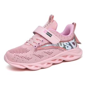 2022 Autumn Pink Girls Running Shoes Kids Tenis Snenkers Children Sport Shoes Breathable Mesh Boys Casual Walking Sneakers (Color: Pink, size: 37)