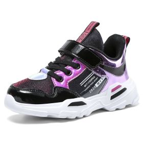 2022 New Arrival Autumn Shiny Children Sports Shoes For Girls Fashion Kids Sneakers Casual Toddler Sports Shoes Spring Tenis (Color: Rose red, size: 29)