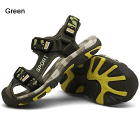 Kids Camouflage Sandals Wrap The Toes 2022 Summer Boys Beach Shoes Fashion Mixed Color Children Walking Shoes Boy Sport Sandal (Color: green, size: 27)