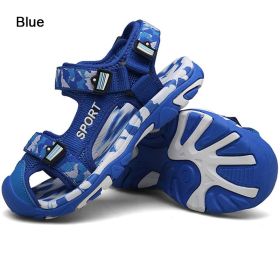 Kids Camouflage Sandals Wrap The Toes 2022 Summer Boys Beach Shoes Fashion Mixed Color Children Walking Shoes Boy Sport Sandal (Color: Blue, size: 37)