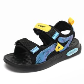 2022 New Arrival Children Footwear Closed Toe Sandals For Little And Big Sport Kids Summer Shoes boys Eur Size #28-38 (Color: Black yellow, size: 34)