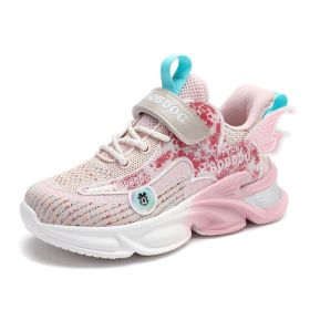 2022 Children sneakers Girls Sports shoes Fashion Casual Kids Sports Shoes for Baby Girl Running Child Shoes Chaussure Enfant (Color: Pink, size: 27)