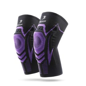 Knee Sleeve Fit Support with Side Stabilizers,for Men Women Sports,Joint Pain and Arthritis Relief, Improved Circulation Compression - Single (Color: Purple, size: small)