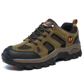 Waterproof Mens Hiking Sneakers Mountain Climbing Shoes Men Outdoor Trekking Sport Shoes Men Non-Slip Hunting Trekking Boots (Color: DARK GREY, size: 41)