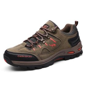 High Quality Men Hiking Shoes Autumn Winter Brand Outdoor Mens Sport Trekking Mountain Boots Waterproof Climbing Athletic Shoes (Color: khaki, size: 43)