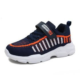 FLARUT Children Shoes Outdoor Sports Shoes Boys Fashion Casual Breathable Fly Weaving Non-slip Kids Soft Velcro Sneakers Size (Color: blue boys shoes, size: 5.5)