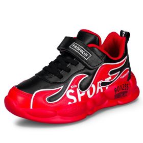 2022 Sport Shoes Kids Running Shoes For Boys Leather Sneakers Spring Autumn Big Children Shoes Outdoor Shoes Kids Light Tenis (Color: Red Sneakers, size: 4)