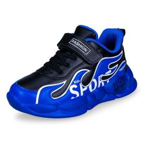 2022 Sport Shoes Kids Running Shoes For Boys Leather Sneakers Spring Autumn Big Children Shoes Outdoor Shoes Kids Light Tenis (Color: Blue Sneakers, size: 4.5)