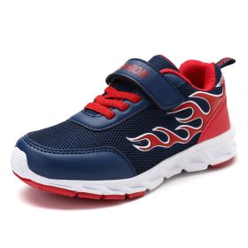 Kids Running Shoes Boys Sneakers Breathable Air Mesh Anti-Slippery Comfortable Casual Footwear Child Light Sport Shoe Size 31-40 (Color: Blue red, size: 4)