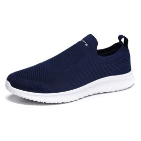 Summer Unisex Casual Shoes Women Slip On Lightweight Sneakers Designer Men Sport Shoes Breathable Loafers For Couples Zapatillas (Color: dark blue, size: 39)