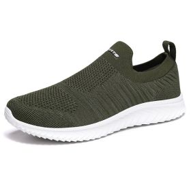 Summer Unisex Casual Shoes Women Slip On Lightweight Sneakers Designer Men Sport Shoes Breathable Loafers For Couples Zapatillas (Color: Army Green, size: 41)